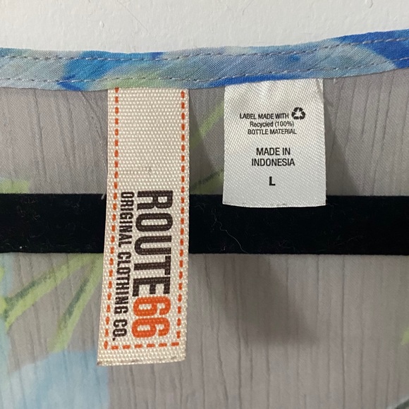 Route 66 Grey & Floral Sheer Cold Shoulder Blouse - Picture 5 of 7